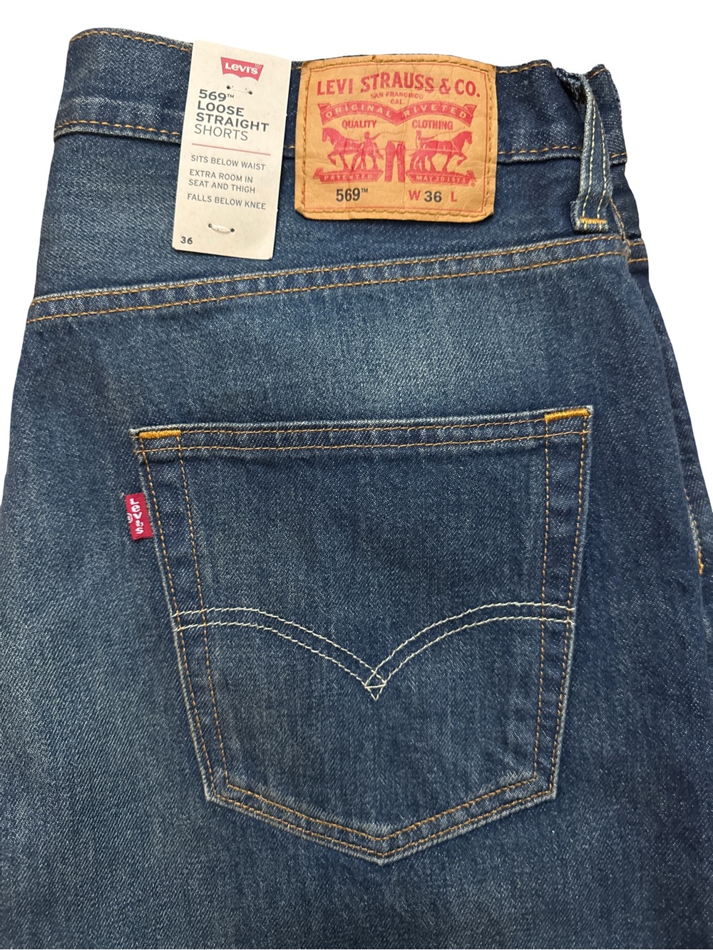 Levi's 569 Denim Men’s Jean Shorts Size 36 NWTS Loose Straight Shorts Levi’s
